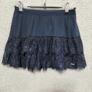 Abercrombie Kids Girls‎ Navy Blue Sequins Lace Skirt Size Small NWT